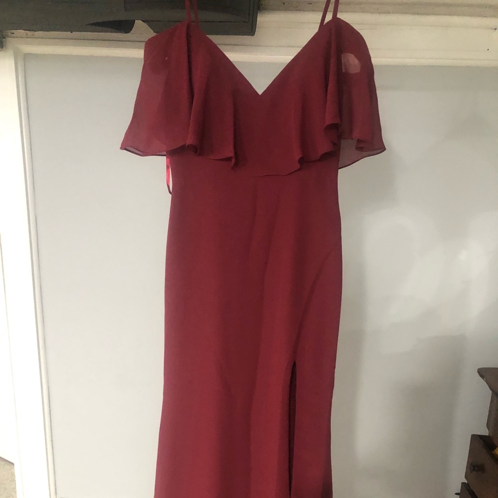 Maroon bridesmaid dress